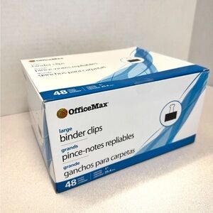 Binder Clips, Large, 2" Wide, 1" Capacity, Black, Box Of 48